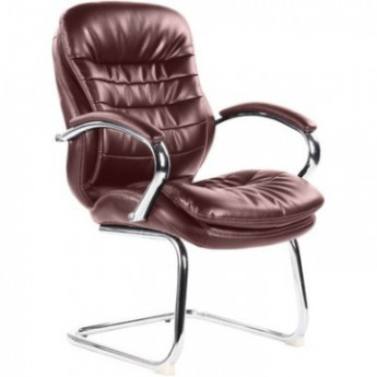 Кресло BN_Dp_Конференц EChair-515 VR рецикл. кожа коричн., хром