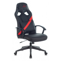 Кресло игровое ZOMBIE DRIVER RED, PL, экокожа черный/красный, топ-ган (до 120кг)