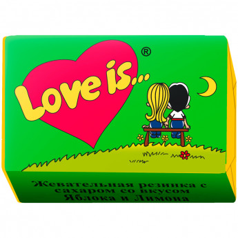 Жевательная резинка 'Love is...', яблоко-лимон, 100 шт/в уп