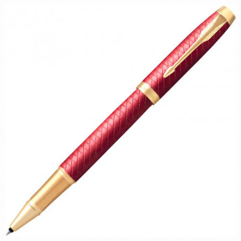 Ручка-роллер PARKER 'IM Premium Red GT', корпус красный лак, позолоченные детали, черная, 2143647