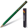 Ручка подарочная шариковая BRAUBERG "Slim Green", корпус зеленый, узел 1 мм, линия письма 0,7 мм, синяя, 141404