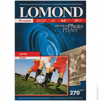 Бумага A6 (100*150) для стр. принтеров LOMOND 270гр (20л) сатин