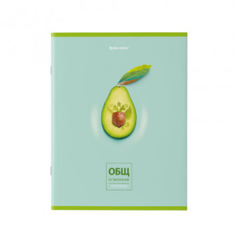 Тетрадь предметная 'AVOCADO' 48 л., глянцевый лак, ОБЩЕСТВОЗНАНИЕ, клетка, BRAUBERG, 404274