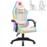 Кресло компьютерное DEFENDER "Energy", 2 подушки, RGB-подсветка, экокожа, белое, 64557 Кресло компьютерное DEFENDER "Energy", 2 подушки, RGB-подсветка, экокожа, белое, 64557