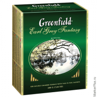 Чай GREENFIELD (Гринфилд) 'Earl Grey Fantasy', черный с бергамотом, 100 пакетиков в конвертах по 2 г