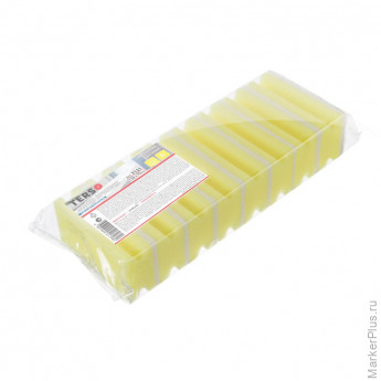 Губки для мытья посуды Т121 д/бережного очищения 130х70х44 желтые 8шт/уп, комплект 8 шт