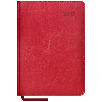 Ежедневник датированный 2017г., А5, 176л., кожзам, "Sarif", бордовый