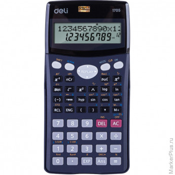Калькулятор научный Deli E1705,10р.,2 стр,пит.от бат.,240 фун,157x77мм,черн