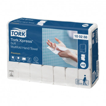 Полотенца бумажные листовые TORK Xpress Multifold Premium(M-сложение)(Н2), 2сл, 110л/пач, белые, 21 шт/в уп