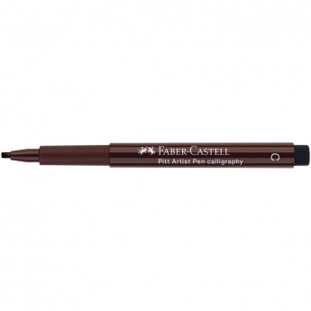 Ручка капиллярная Faber-Castell "Pitt Artist Pen Calligraphy" цвет 175 темная сепия, С=2,5мм, пишущий узел каллиграфический 10 шт/в уп