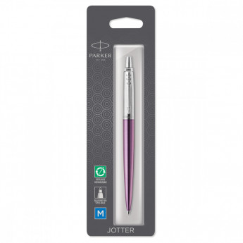 Ручка шариковая Parker 'Jotter Victoria Violet Chrome CT' синяя, 1,0мм, кнопочный механизм, подарочная упаковка, европодвес