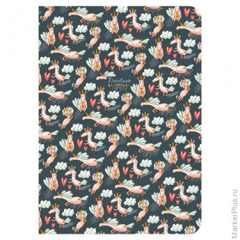 Тетрадь 60 л. в точку обложка SoftTouch, бежевая бумага 70 г/м2, сшивка, В5 (179х250 мм), ЕДИНОРОЖКИ, BRAUBERG, 403827