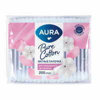 Ватные палочки КОМПЛЕКТ 200 шт., AURA, пакет, ш/к 21053, 13141 Ватные палочки КОМПЛЕКТ 200 шт., AURA, пакет, ш/к 21053, 13141