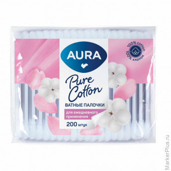 Ватные палочки КОМПЛЕКТ 200 шт., AURA, пакет, ш/к 21053, 13141 Ватные палочки КОМПЛЕКТ 200 шт., AURA, пакет, ш/к 21053, 13141