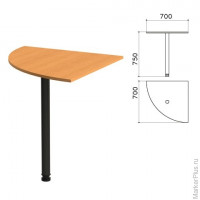 Стол приставной угловой 'Фея', 700х700х750 мм, цвет орех милан (КОМПЛЕКТ)