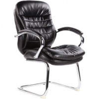 Кресло BN_Dp_Конференц EChair-515 VR рецикл. кожа черная, хром