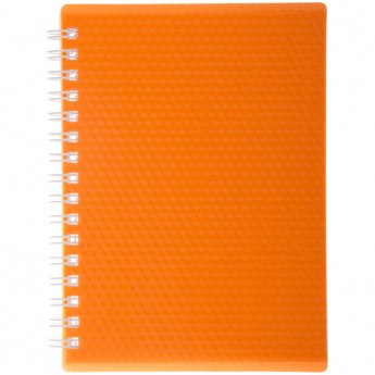 Записная книжка А6 80л. на гребне "DIAMOND NEON- Оранжевая", пластиковая обложка