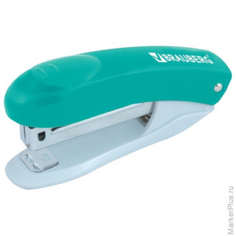 Степлер №10 BRAUBERG "Original", до 12 листов, с антистеплером, бирюзовый, 227765