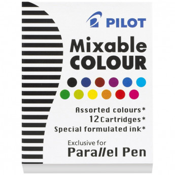 Картриджи с тушью Pilot 'Parallel Pen' 12 цветов, 12шт., картонная коробка, комплект 12 шт