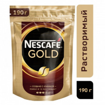 Кофе Nescafe Gold раств.субл.190г дой-пак