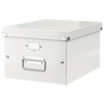 Короб архивный LEITZ "Click & Store" M, 200х280х370 мм, ламинированный картон, разборный, белый, 60440001