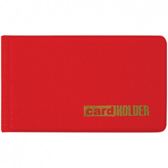 Визитница карманная OfficeSpace на 20 визиток, 65*110мм, ПВХ, красный, 5 шт/в уп
