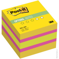 Самоклеящийся блок Optima "Лето" 51*51 мм, 400 л, 3 цвета/желтая неоновая радуга