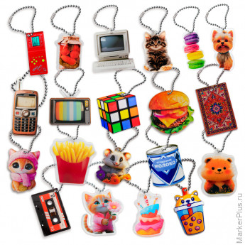 Брелок-подвеска импульс АССОРТИ акрил, 4-6 см, ассорти 20 видов, FUNSTER (ФАНСТЕР), 667039