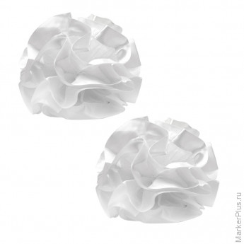 Бант для волос НАБОР 2 шт., диаметр 17 см, на резинке, белый, MONTE VITA, 457115, комплект 2 шт