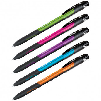 Ручка шариковая Berlingo 'Color Zone stick' 0,7мм, синяя, прорезиненный корпус ассорти, 10 шт/в уп