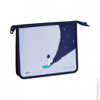 Папка для тетрадей 1 отделение, А5, ArtSpace "Space Surfing", 240*190*40мм, пластик, на молнии
