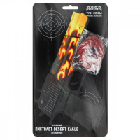 Пистолет деревянный ТРИ СОВЫ Desert Eagle, серия легендарный, 'Пламя', подложка ХДФ с европодвесом, термоусадка