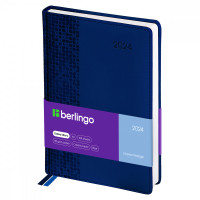 Ежедневник датированный 2024г., А5, 184л., кожзам, Berlingo 'Vivella Prestige', синий