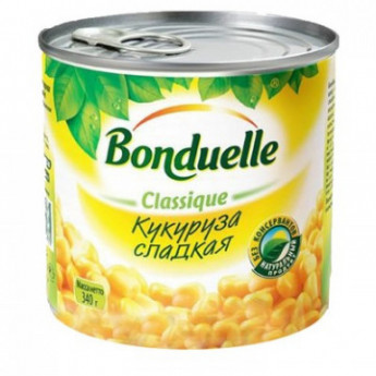Консервация Кукуруза Бондюэль сладкая, 340г ж/б ключ