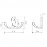 Вешалка настенная УЗК Крючок двухрожковый СТАНДАРТ 002 AC (10191), ст.медь