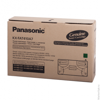 Тонер-картридж PANASONIC (KX-FAT410A7) KX-MB1500/1507/1520/1530/1536/1537, оригинальный, 2500 копий