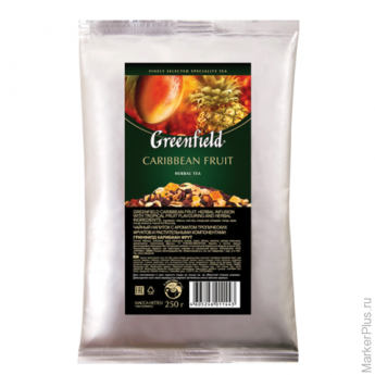 Чай GREENFIELD (Гринфилд) 'Caribbean Fruit', фруктовый, манго/ананас, листовой, 250 г, пакет, 1144-1