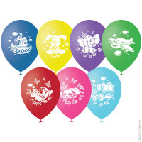 Воздушные шары, 50шт., М12/30см, Поиск "Детская тематика", пастель, шелк, комплект 50 шт