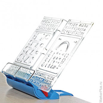 Подставка для книг ДЭМИ "Трафарет", пластиковая, синяя