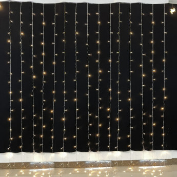 Электрогирлянда-занавес комнатная 'Штора' 3х3 м, 400 LED, теплый белый, 220 V, ЗОЛОТАЯ СКАЗКА, 591336