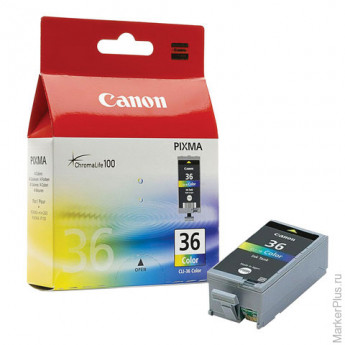 Картридж струйный CANON (CLI-36) PIXMA iP100, цветной, оригинальный, ресурс 250 стр., 1511B001