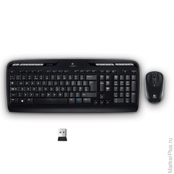Набор беспроводной LOGITECH MK330, клавиатура, мышь, 2 кнопки + 1 колесо-кнопка, цвет черный, 920-00