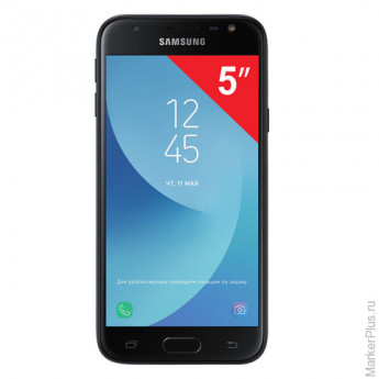 Смартфон SAMSUNG Galaxy J3, 2 SIM, 5", 4G (LTE), 5/13 Мп, 16 ГБ, microSD, черный, металл и стекло (2