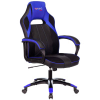 Кресло игровое Бюрократ VIKING 2 AERO BLUE, PL, ткань/экокожа, черный/синий, топ-ган (до 180кг)