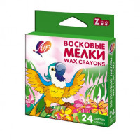 Мелки восковые ZOO Луч шестигранные 8x90, 24 цв., 12С 866-08