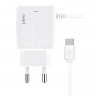 Зарядное устройство сетевое PERO TC04 1USB 2.1A + TYPE-C CABLE белый