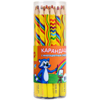 Карандаш Мульти-Пульти "Енот и радуга" с многоцветным грифелем, утолщенный, заточен., Ассорти, ассорти, 10 шт/в уп