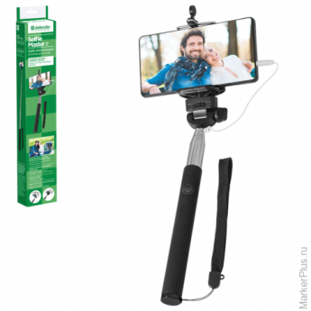 Штатив для селфи DEFENDER "Selfie Master SM-02", проводной, зажим 50-90 мм, длина штатива 20-98 см, 