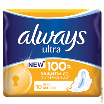 Прокладки женские гигиенические ALWAYS (Олвейс) Ultra Light 10шт, ароматизированные, ш/к 41665