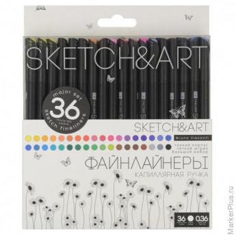 Набор линеров для скетчинга SKETCH&ART BLACK EDITION 0,36мм 36цв 36-0020